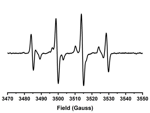 EPR spectra of the DMPO-trapped hydroxyl sulfate radical